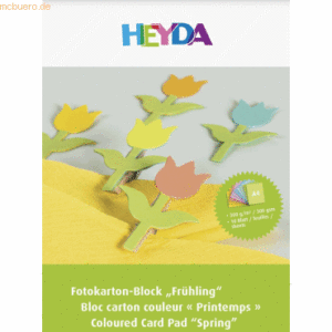 10 x Heyda Fotokarton-Block A4 300g/qm 10 Blatt Frühling