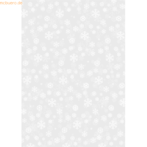 25 x Heyda Transparent-Papier A4 115g/qm Schneekristalle weiß