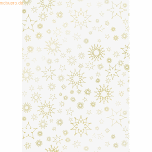 10 x Heyda Transparent-Papier 50x70cm 115g/qm Stardust gold