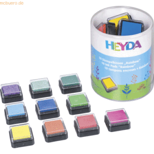 Heyda Stempelkissenset 3x3cm Rainbow