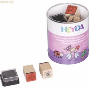 Heyda Stempelset Holz Prinzessinnen & Feen Motive für Kinder 1