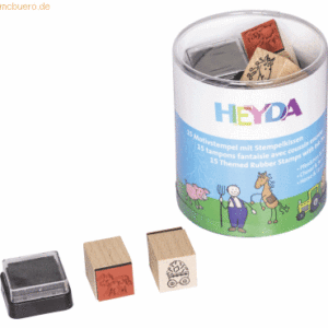 Heyda Stempelset Holz Bauernhof & Pferd Motive für Kinder 1