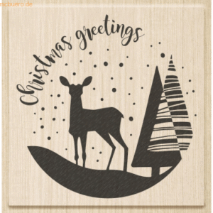 Heyda Motivstempel 'Christmas Greetings' 7x7cm