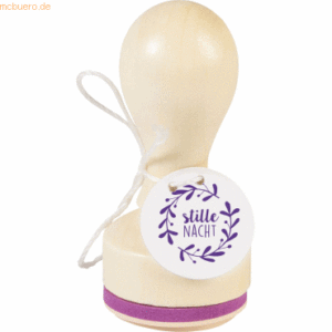 3 x Heyda Motivstempel rund 'Stille Nacht' 3