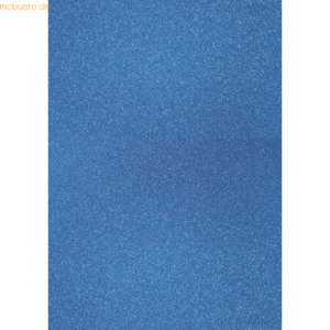 10 x Heyda Glitterkarton A4 360g/qm pfauenblau