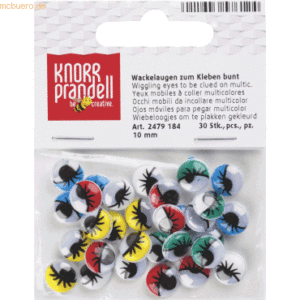 5 x Knorr prandell Wackelaugen 10mm bunt VE=30 Stück