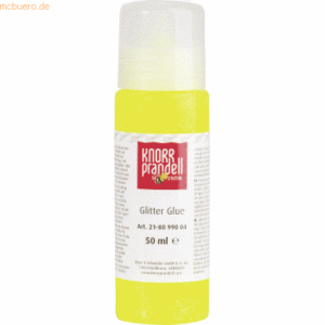 6 x Knorr prandell Glitter Glue 50 ml neongelb/regenbogen