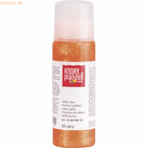 6 x Knorr prandell Glitter Glue 50 ml neonorange/regenbogen