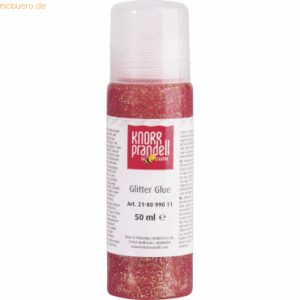6 x Knorr prandell Glitter Glue 50 ml hellrot/regenbogen