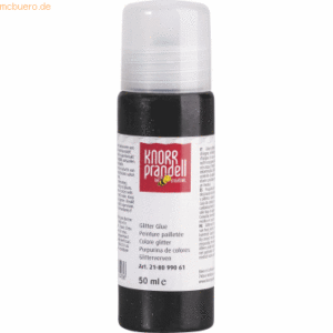 6 x Knorr prandell Glitter Glue 50 ml schwarz