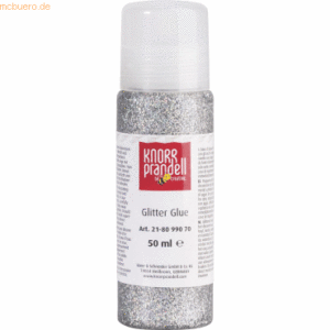 6 x Knorr prandell Glitter Glue 50 ml silber/regenbogen