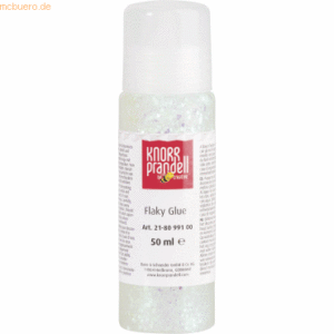 6 x Knorr prandell Glitzerfarbe Flaky Glue 50ml weiß