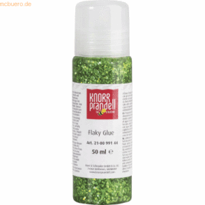 6 x Knorr prandell Glitzerfarbe Flaky Glue 50ml grün