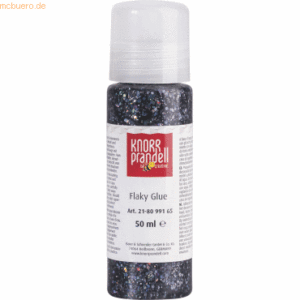 6 x Knorr prandell Glitzerfarbe Flaky Glue 50ml grau