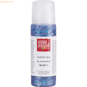 6 x Knorr prandell Glitterfarbe Konfetti Glue 50ml Sterne blau