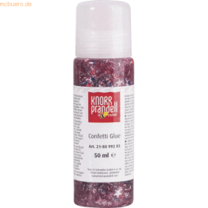 6 x Knorr prandell Glitterfarbe Konfetti Glue 50ml Sterne bunt