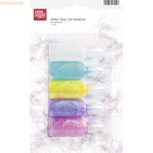 5 x Knorr prandell Glitterfarbe Glue Set 3x30ml Rainbow