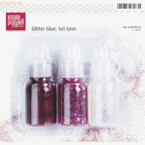 5 x Knorr prandell Glitterfarbe Glue Set 3x30ml Love