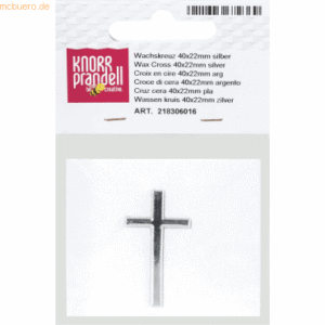 6 x Knorr prandell Wachs-Kreuz 40x22mm silber