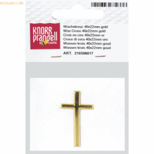 6 x Knorr prandell Wachs-Kreuz 40x22mm gold