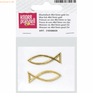 6 x Knorr prandell Wachs-Fisch 40x13mm gold VE=2 Stück