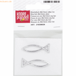 6 x Knorr prandell Wachs-Fisch 40x13mm silber VE=2 Stück