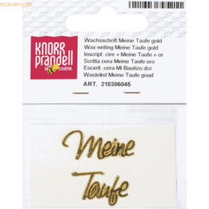 6 x Knorr prandell Wachsschrift 'Meine Taufe' 10 cm gold