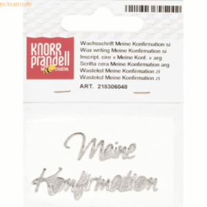 6 x Knorr prandell Wachsschrift 'Meine Konfirmation' 10 cm silber
