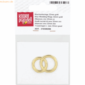 6 x Knorr prandell Wachs-Eheringe 32mm gold