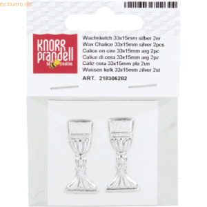 6 x Knorr prandell Wachs-Kelch 33x15mm silber VE=2 Stück
