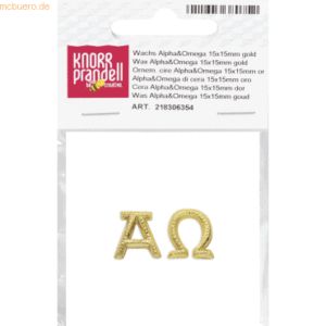 6 x Knorr prandell Wachs-Alpha und Omega 15x15mm gold 1 Paar