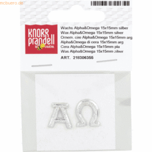 6 x Knorr prandell Wachs-Alpha und Omega 15x15mm silber 1 Paar