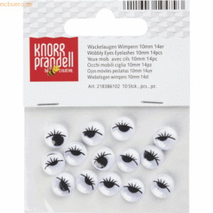 10 x Knorr prandell Wackelaugen 10 mm schwarz/weiß VE=14 Stück