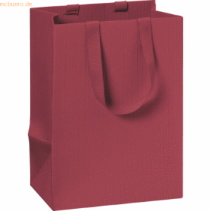 10 x Stewo Geschenktasche 10x8x14cm One Colour rot dunkel