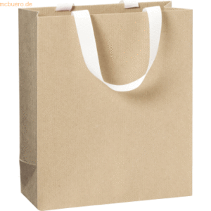 10 x Stewo Geschenktasche 18x8x21cm One Colour braun hell