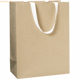 10 x Stewo Geschenktasche 25x13x33cm One Colour braun hell