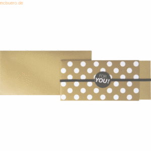 Stewo Gutscheinverpackung 11x23cm Polka gold