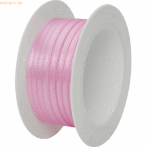 12 x Stewo Geschenkband Satin Spule 3mmx5m rosa hell