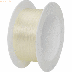 12 x Stewo Geschenkband Satin Spule 3mmx5m beige hell