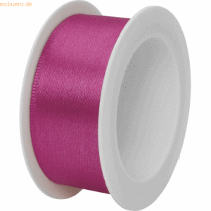 12 x Stewo Geschenkband Satin Spule 25mmx3m pink