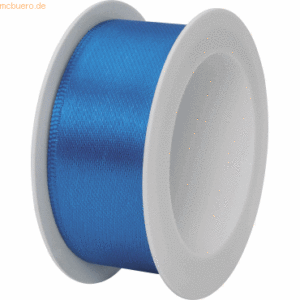 12 x Stewo Geschenkband Satin Spule 25mmx3m blau dunkel