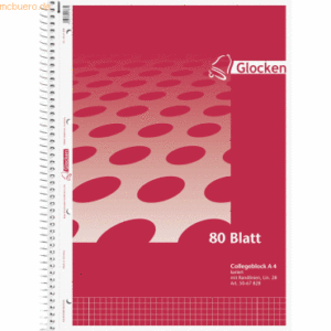 30 x Glocken Spiralblock A4 60g/qm 80 Blatt 4-fach gelocht kariert