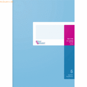 K+E Spaltenbuch A4 mit Kopfleiste 6 Spalten 40 Blatt hellblau