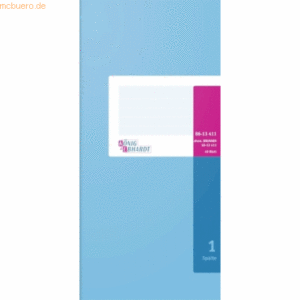 K+E Geschäftsbuch 2/3A4 40 Blatt 1 Spalte Karton hellblau