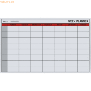 Bi-Office Glasboard 'Week Planner' 78x48cm