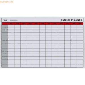 Bi-Office Glasboard 'Annual Planner' 78x48cm