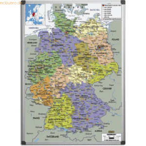 Bi-Office Kartentafel Deutschland magnethaftend 120x90cm