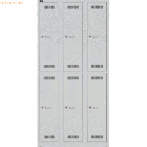 Bisley LIGHT Garderobenschrank Light 3 Abteile a 2 Fächer HxBxT 1850x9