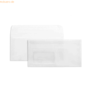 Blanke Briefumschläge Offset transparent DINlang 90g/qm HK Fenster VE=