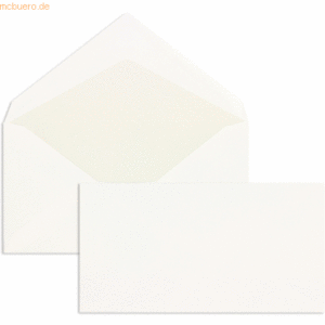 Blanke Briefumschläge 96x181mm 100g/qm gummiert VE=500 Stück weiß